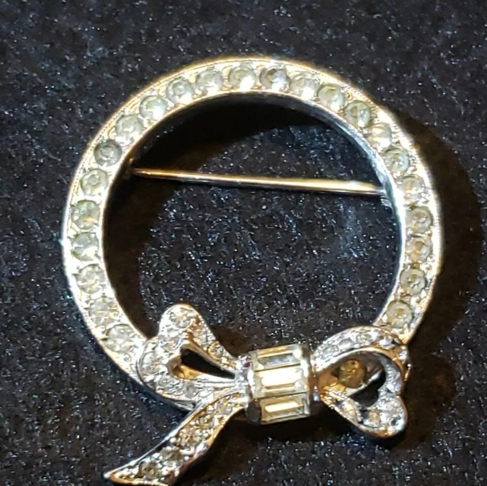 Vintage Dorsons Sterling Diamante Pin Brooch